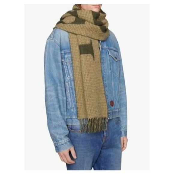 NWT Gucci Jacquard Wool Blend Scarf - Picture 4 of 11